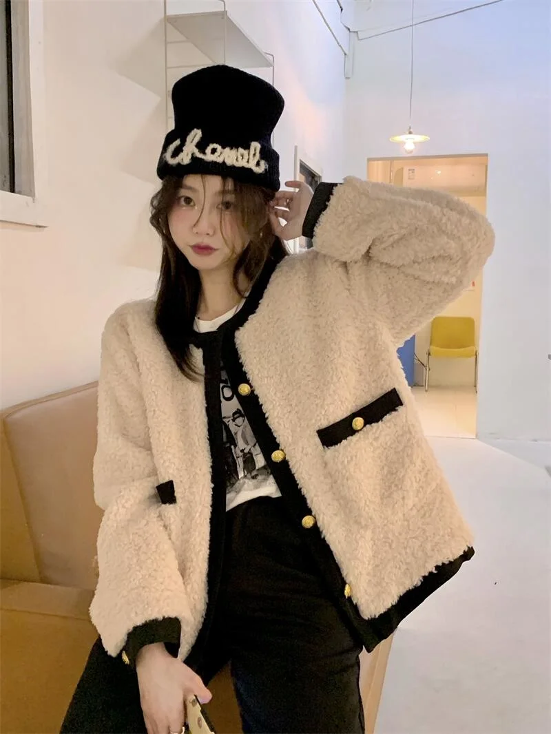 Женское зимнее пальто из овечьей шерсти с длинным рукавом |