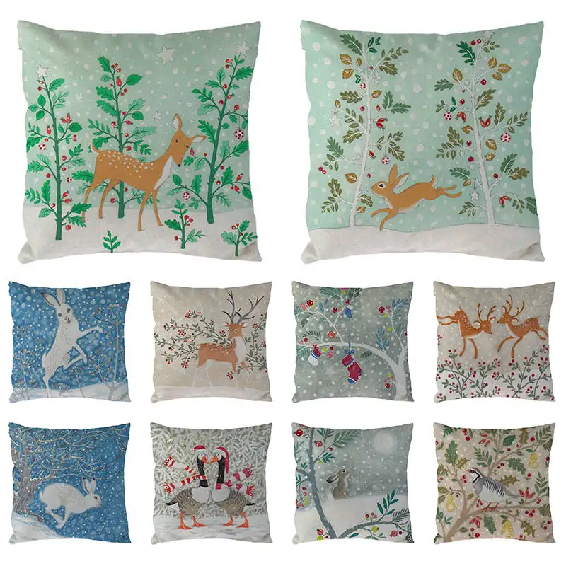 

Retro Pillowcase Pattern Printed Pillow Cover Cushion Case Animal Pillow Case for Home Sofa Decorations Pillowcase 1555