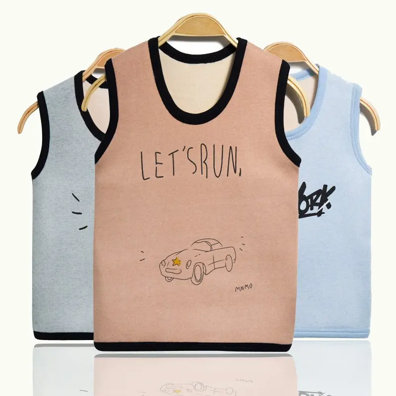 Теплый детский жилет для мальчиков и девочек толстый зимний меховой с