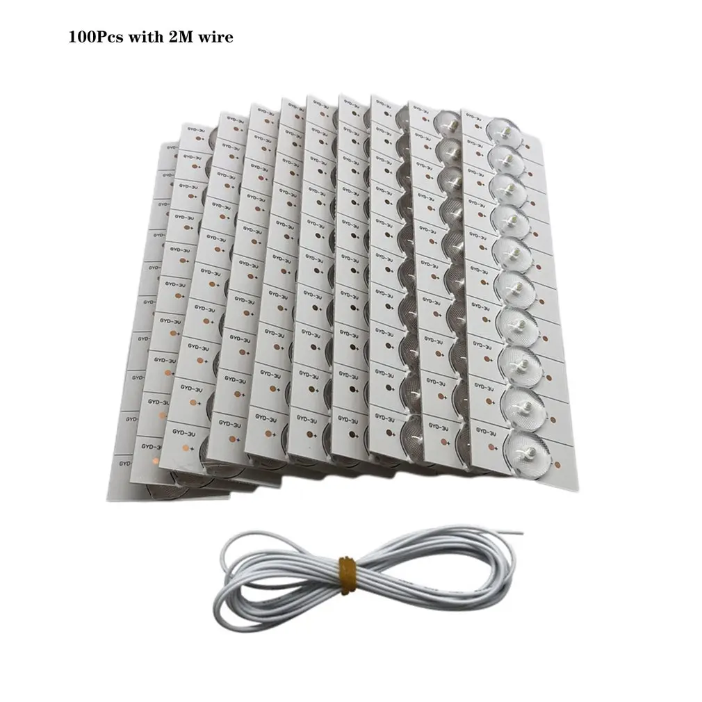 

100PCS 3V SMD Lamp Beads with Optical Lens Fliter for 32-65 inch LED TV Repair