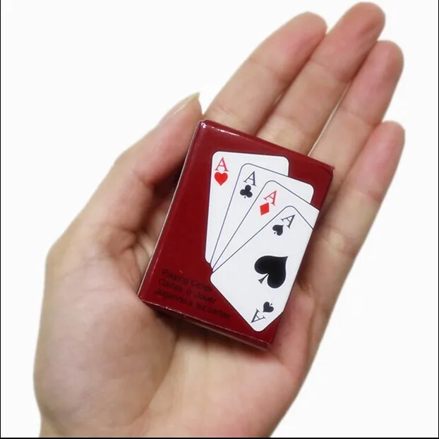 

Funny Cute Mini Playing Cards Poker Games Super Small Cards Spoof Gifts Travel Toys Prank Props