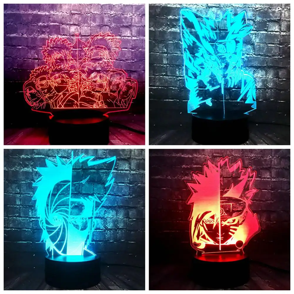 Наруто Саске День рождения украшения Аниме Лава мультфильм 3D батарея мощность