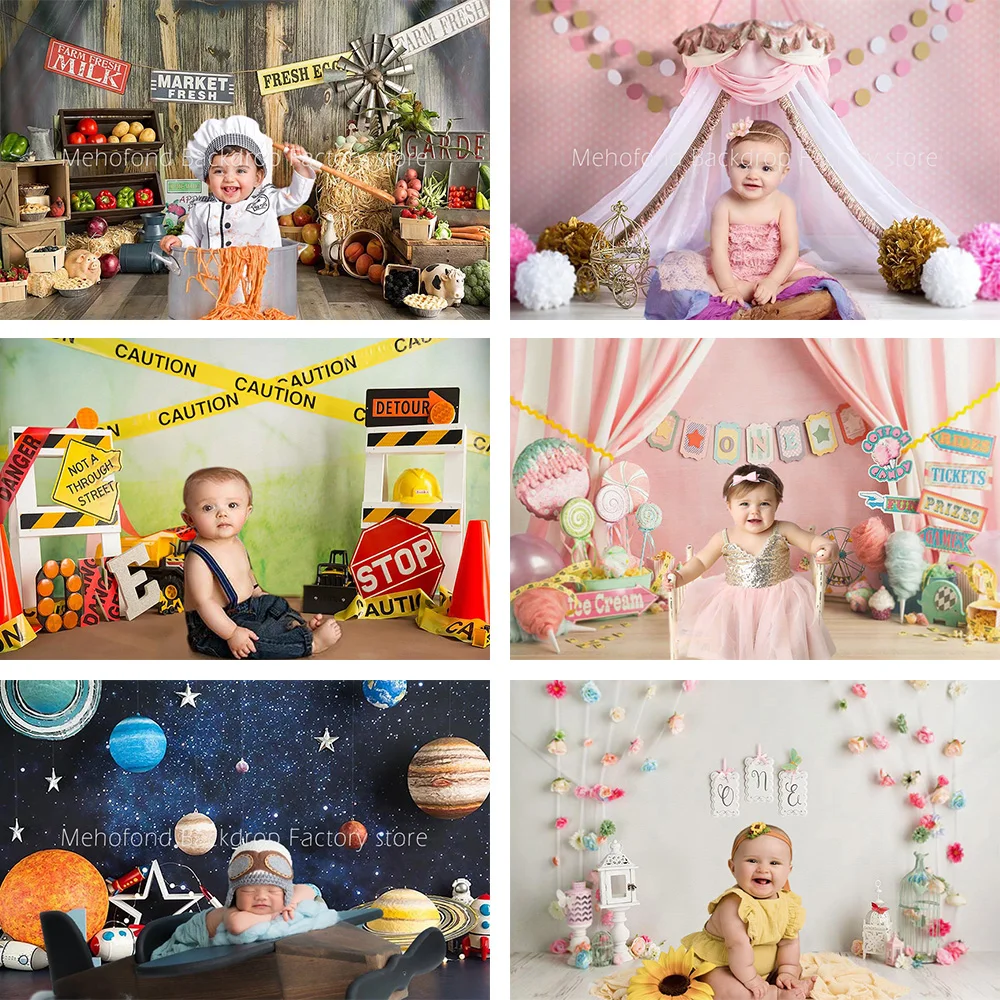 

Mehofond 1st Birthday Party Photography Background Spring Fruit Candy Kids Baby Shower Portrait Backdrop Photophone Photo Studio