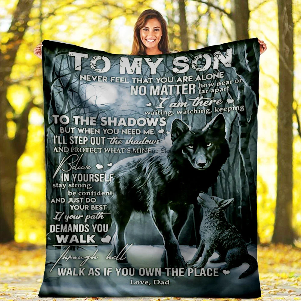 

Flannel Blanket to My Daughter Son Husband Letter 3D Printed Warm Cozy On Bed Sofa Couch Birthday Gift