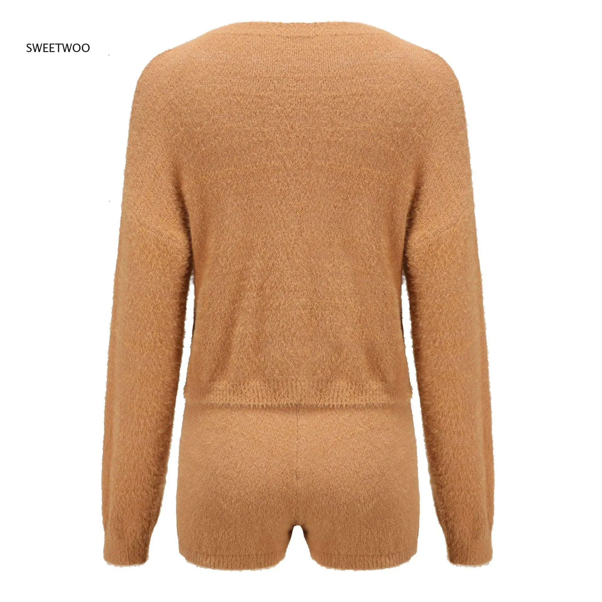 

Women's Spring and Summer Shorts Suit 2-Piece Women's Sports Casual Shorts Sweater Suit Casual Shorts Suit Simple Short Suit