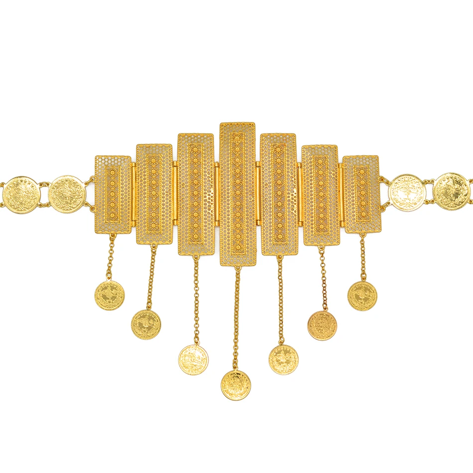 

Anniyo Turkish Body Jewelry Ethnic Turkey Coin Belt Chain Bride Middle East Iraqi Kurdistan Dubai Wedding Belly Chains #016701