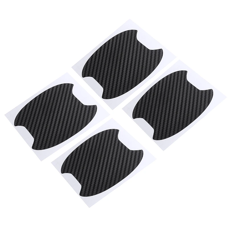 4 шт 9 3 см черное углеродное волокно Стиль автомобильные дверные ручки чаши чашки