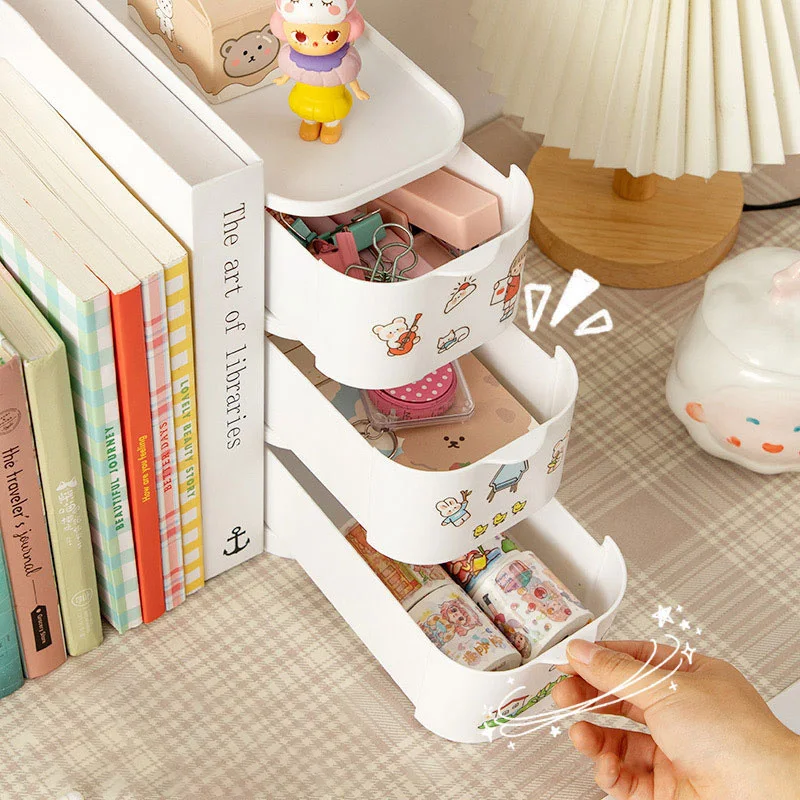 

Desk Organizer Student Desktop Book Stand Storage Box Multifunctional Sundries Pen Holder Ins High-value Storage Rack