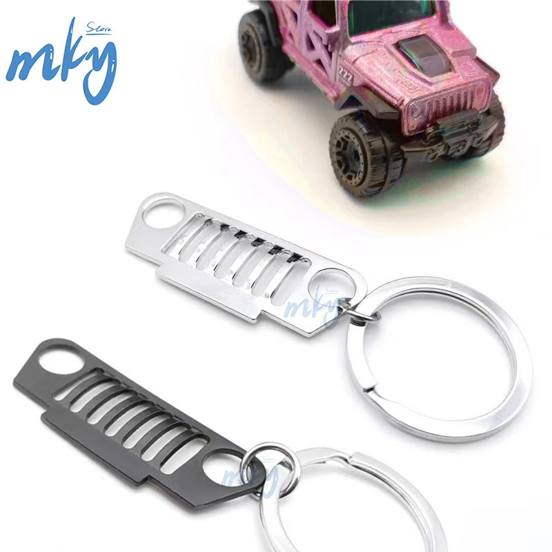 1 шт. брелок-гриль из нержавеющей стали металлическое хромированное кольцо для Jeep