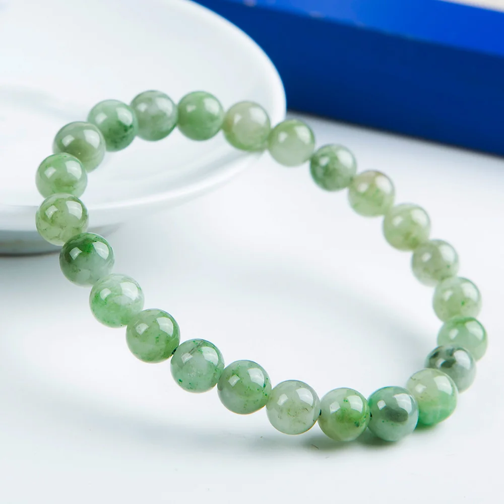 

Genuine Natural Green Dushan Jade A Women Men Bracelet Jade A Stretch Crystal 7mm Gemstone Round Bead Bracelet AAAAAA