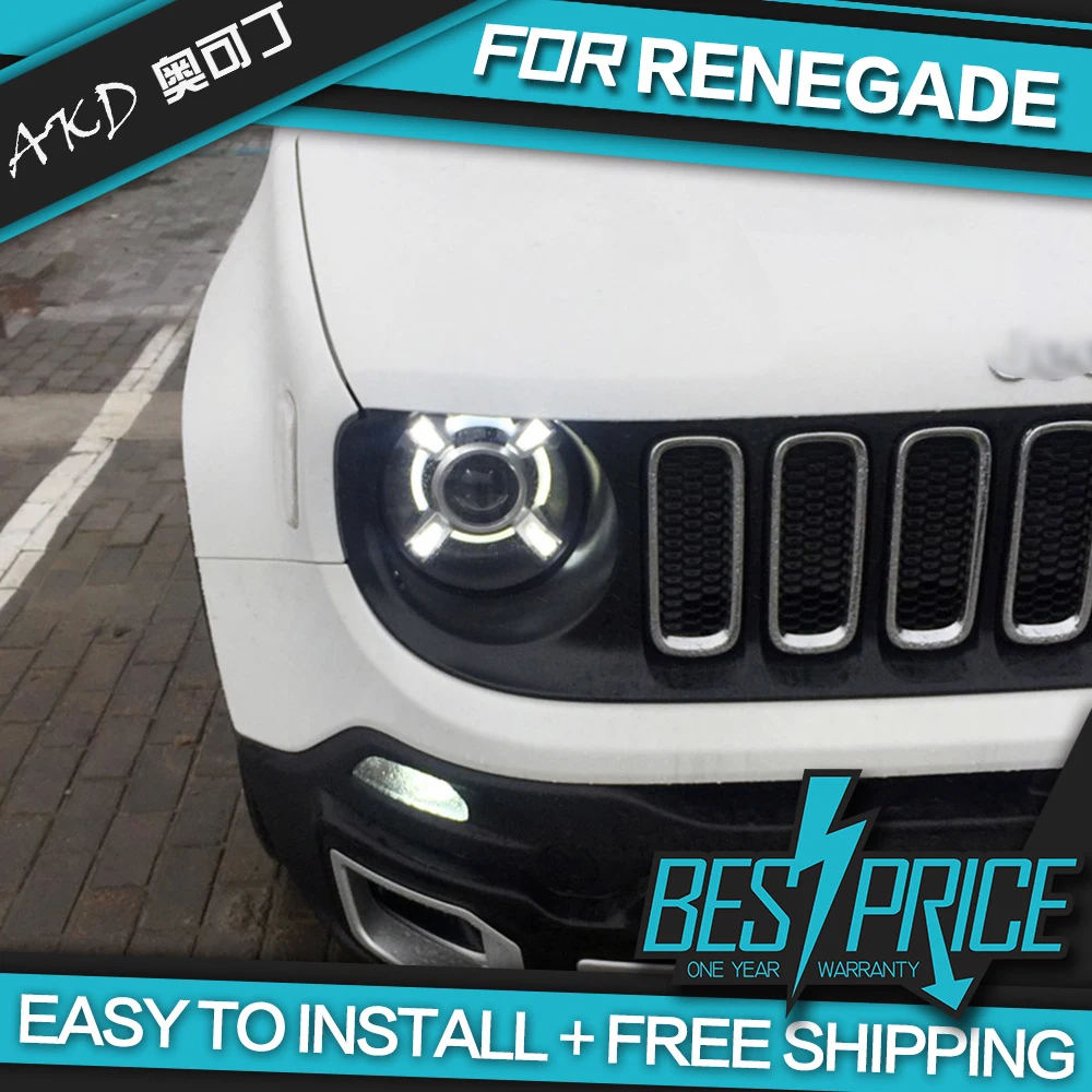 АКД автомобилей Стайлинг фар для джипа Renegade 2015 2018 фары светодиодный ходовые огни