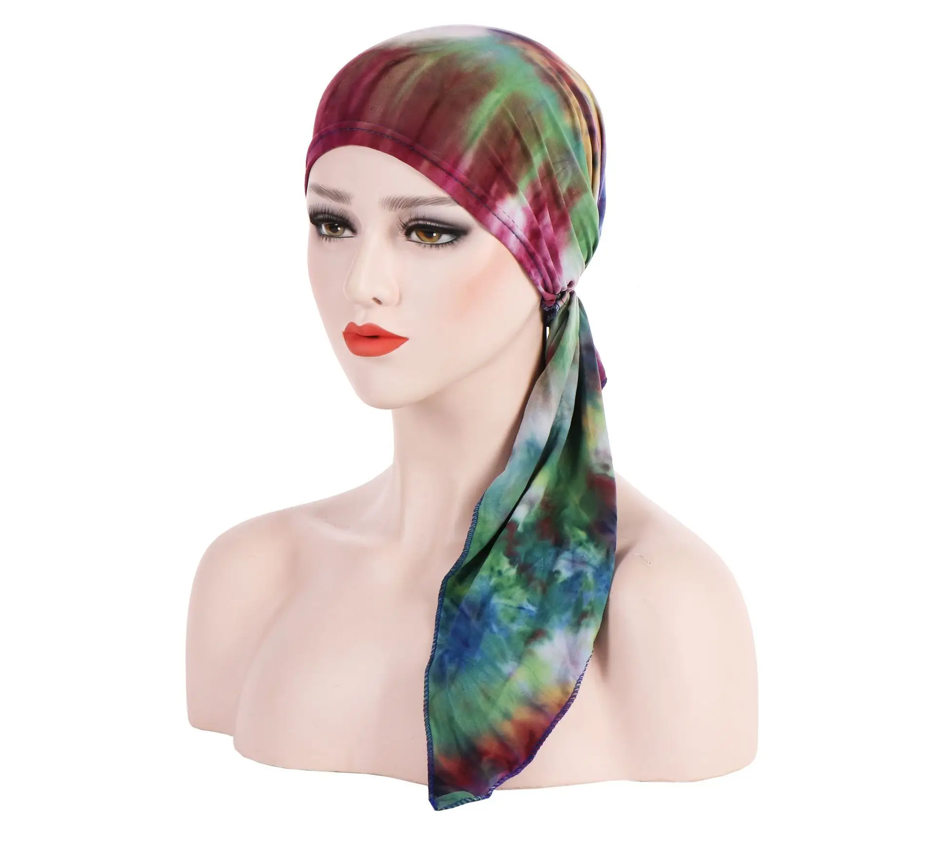 

Fashion Print Headscarf For Women Muslim Stretch Pre-Tied Turban Bandanas Hair Accessories Head Wrap Cancer Bonnet Cap