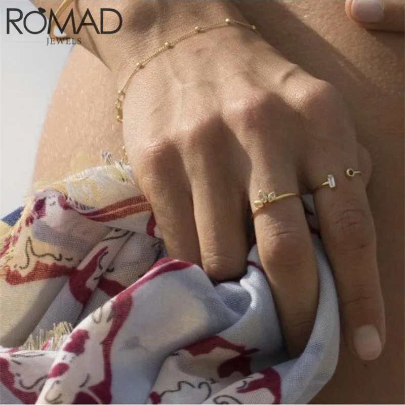 ROMAD винтажные изящные белые хрустальные короны кольца для женщин подарок простое обручальное кольцо конский глаз 925 Серебряные кольца, ювелирные изделия