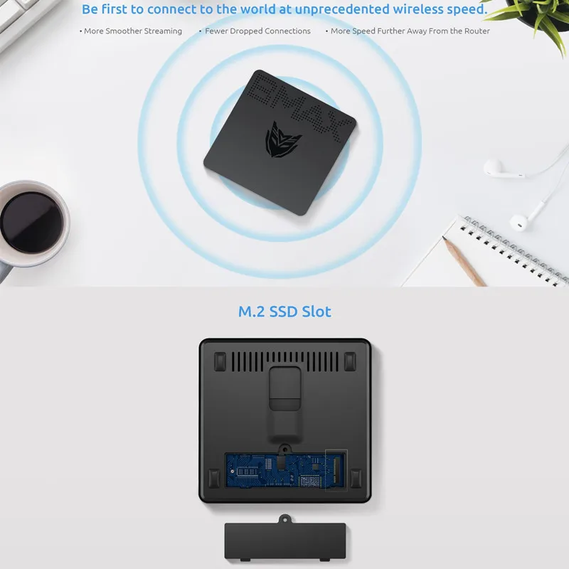 Настольный мини ПК BMAX B1 Plus игровой Windows 10 Intel Celeron N3350 6 ГБ 64 Гб Двухъядерный HD Graphics 500