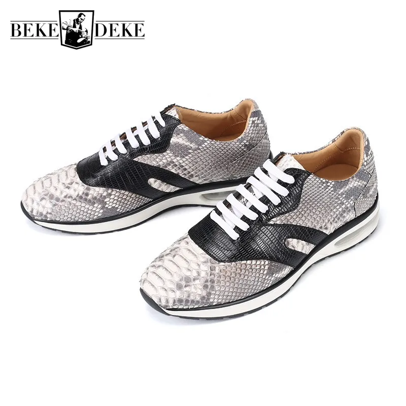 Мужские кроссовки из натуральной кожи на плоской подошве | Обувь