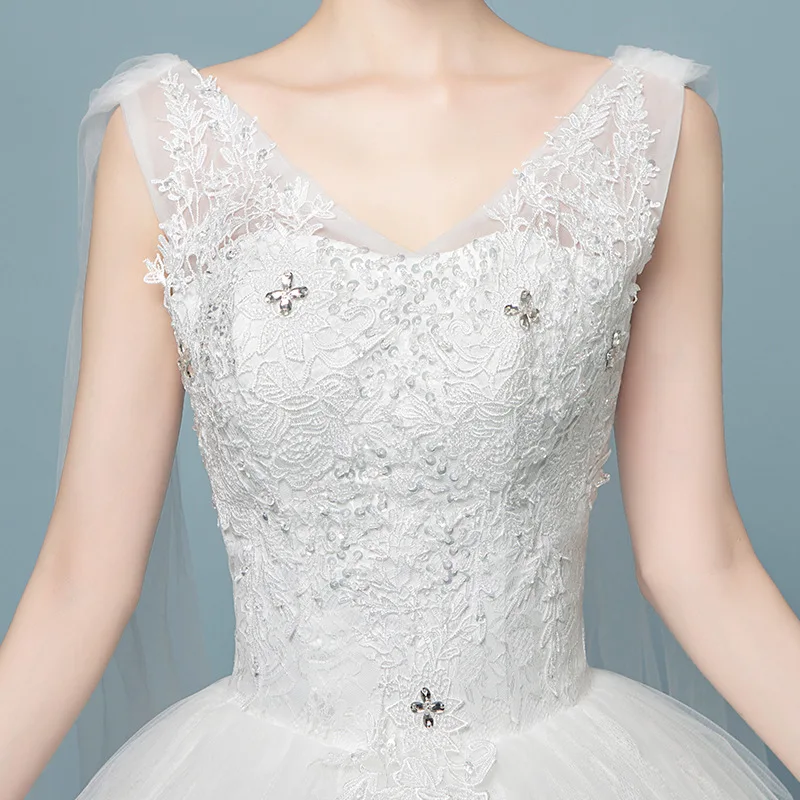 

Eightale Ball Gown Wedding Dress V-Neck Appliques Lace Bride Dress Free Shipping Romatic Wedding Gowns vestidos de novia 2019