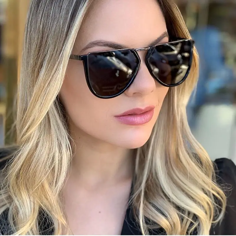 Европейские негабаритные солнцезащитные очки кошачий глаз женские