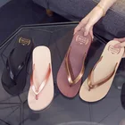 Шлепанцы женские летние, на плоской подошве, Нескользящие, толстая подошва с наклоном