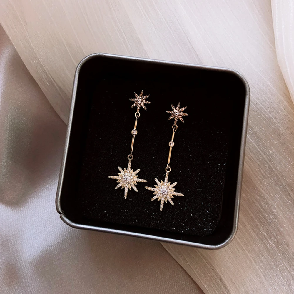 

Octagon star 2020 new temperament long section wild earrings women's earrings wholesale