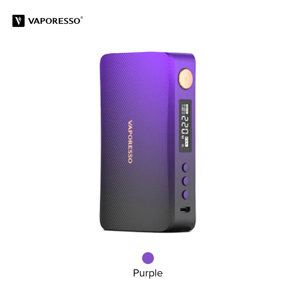 Фиолетовый 220 Вт Vaporesso роскошный мод Vape Box Mod power от Двойной 18650 батареи, совместимы с 510 атомного электронной сигареты - Цвет: Фиолетовый