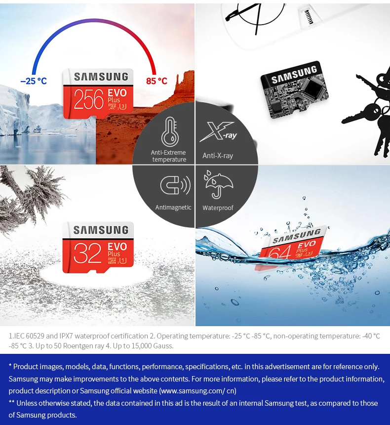 SAMSUNG Micro SD карта 256 ГБ 32 ГБ 64 Гб 128 Гб Карта памяти SDHC SDXC класс EVO Plus Claas10 UHS TF SD карты для смартфона/камеры
