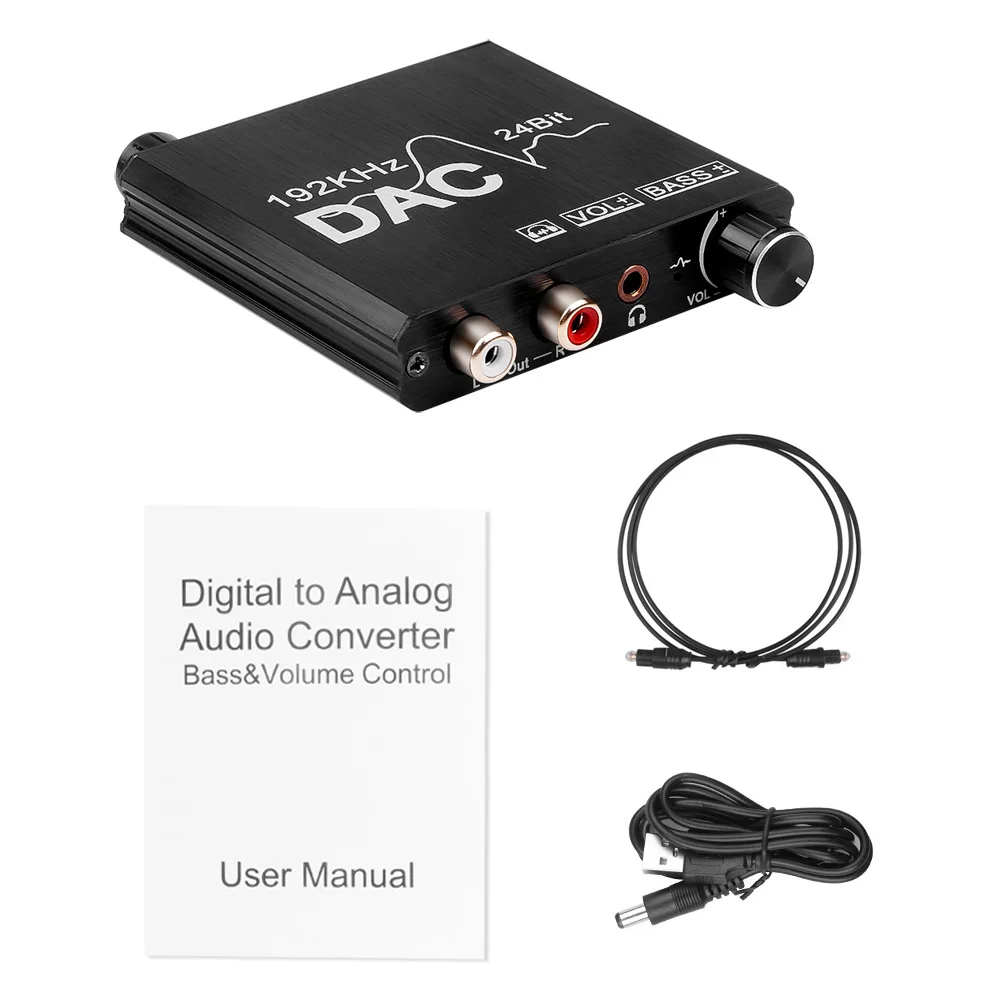 192 кГц коаксиальный SPDIF Toslink к аналоговому стереозвуку L/R RCA 3 5 мм цифро-аналоговый