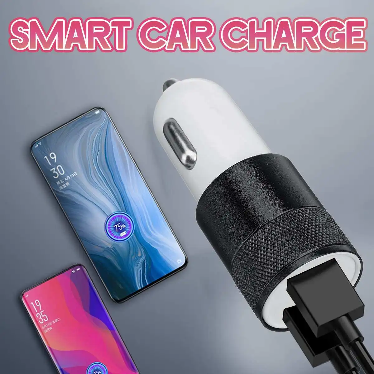 Автомобильное зарядное устройство Прикуриватель с 2 USB разъемами порта ЖК