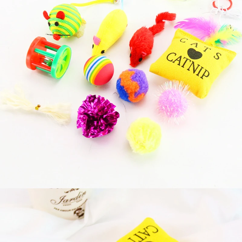 

New pet cat toy set 14 piece set cat toy mouse bell ball set in stock cat toys dog toy cat treat toy pet toys fish cat toy