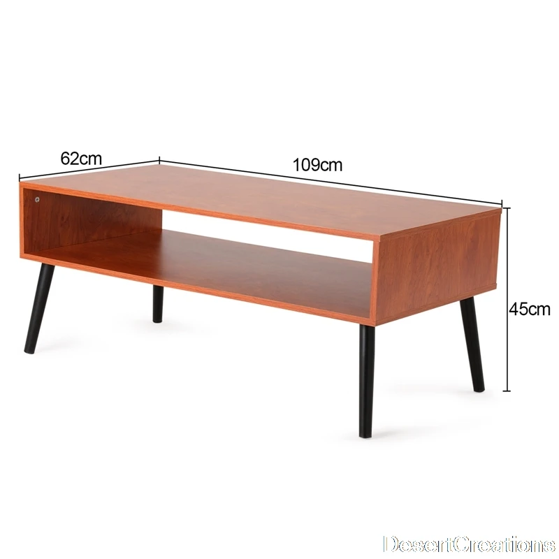 

Mid-Century Boho Coffee Table TV Cabinet Coffee Table Rectangular Sofa Table Wooden Simplicity Living Room Coffee Table