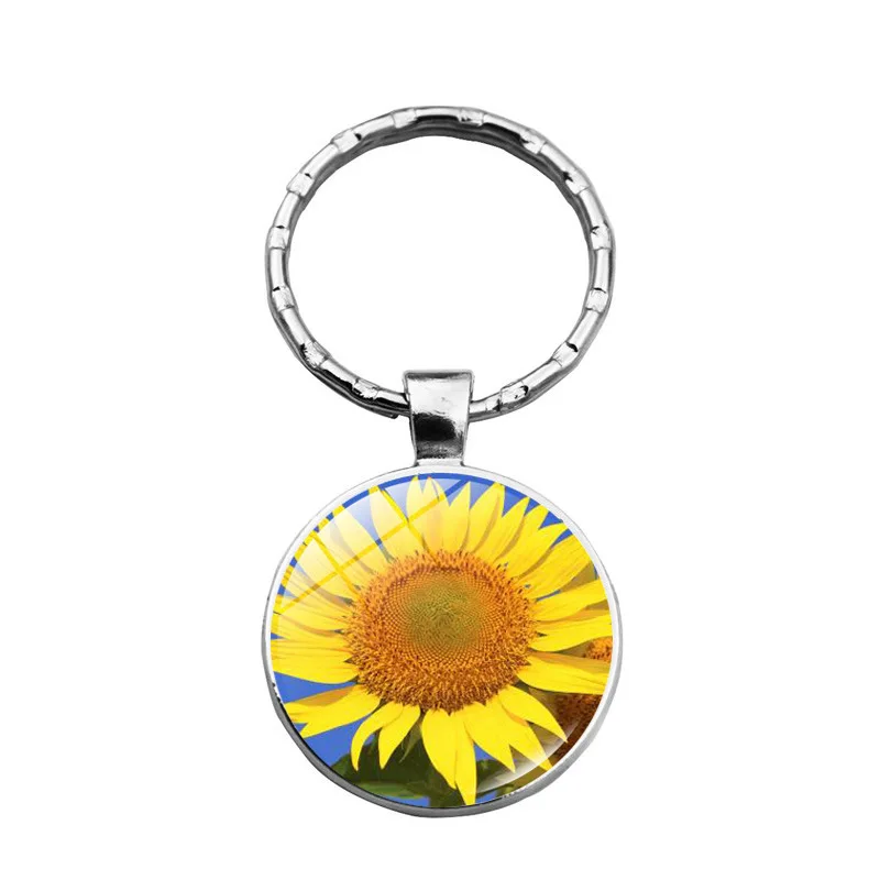 WG 1pc Fashion Sunflower Keychain Keyring Pendant Time Gem Metal Jewellry Accessories Creative Gift | Украшения и аксессуары