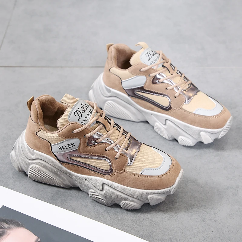 2020 женская спортивная обувь на платформе и без каблуков модные кроссовки