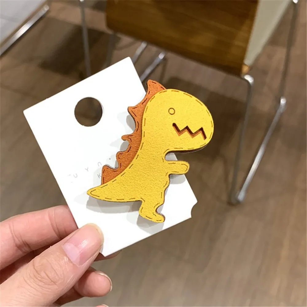 Модные милые заколки для волос с мультипликационным динозавром девочек ручной