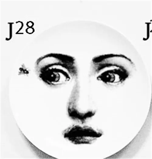 28 " 7" " Мода Fornasetti Тарелка декоративная подвесная тарелка домашнее украшение Настенная посуда керамический Декор Европейское настенное блюдо - Цвет: 28