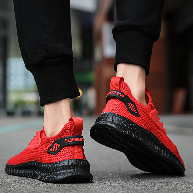 

HUCDML Mesh Breathable Sneakers for Men Comfortable Big Size Male Footwear Lightweight Running Walking Chaussure Homme 39-48