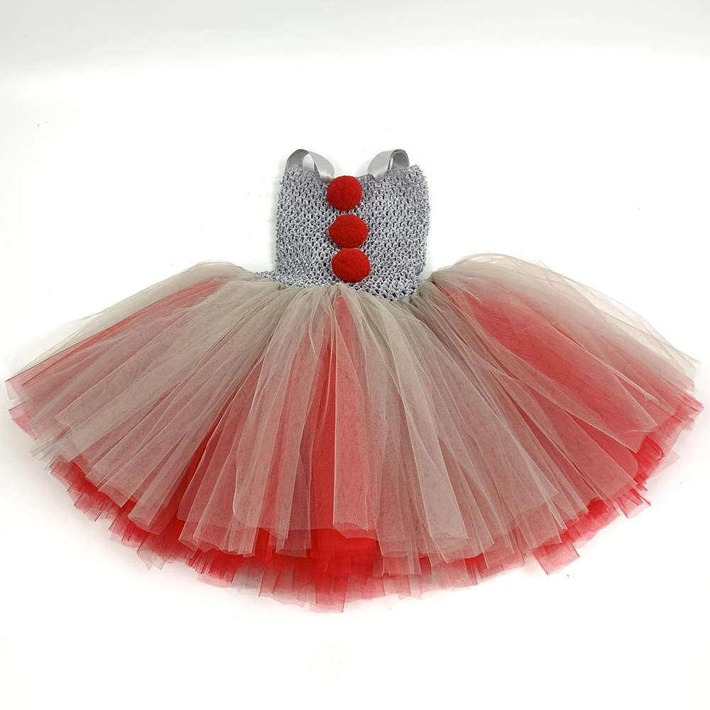 Костюм для косплея Джокера пеннивайза девочек платье клоуна на Хэллоуин