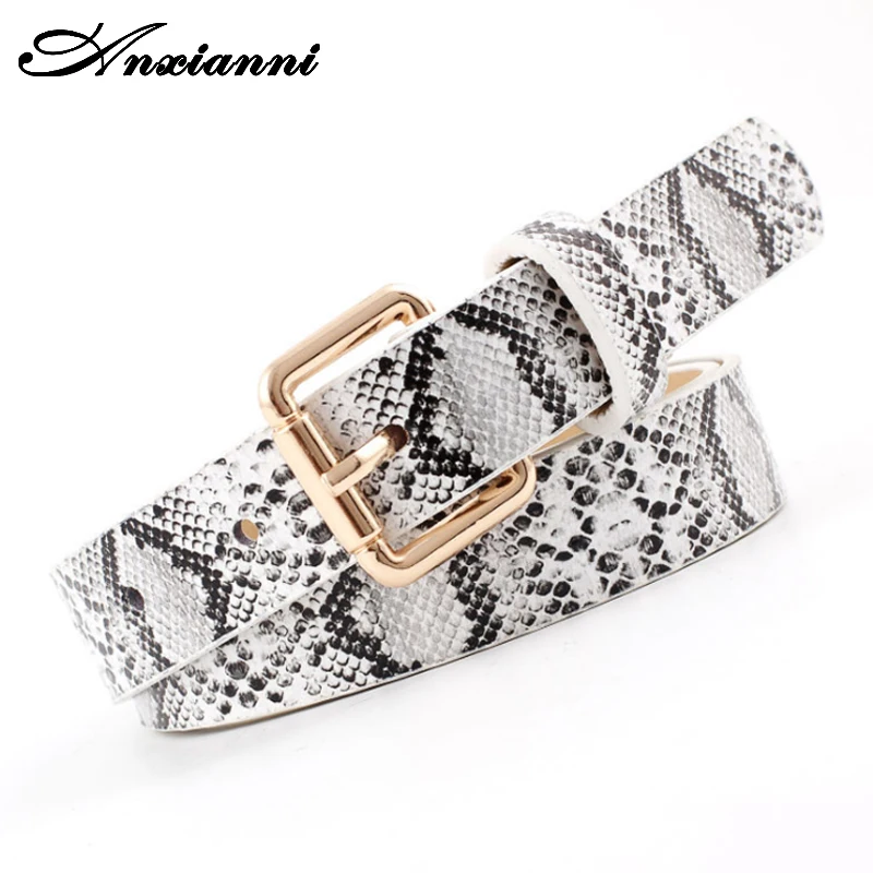 Ремень из искусственной кожи, со змеиным принтом, 105 см