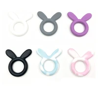 6pcs bunny ear teether food grade silicone teething ring baby chew teethers oral sensory tool for kids