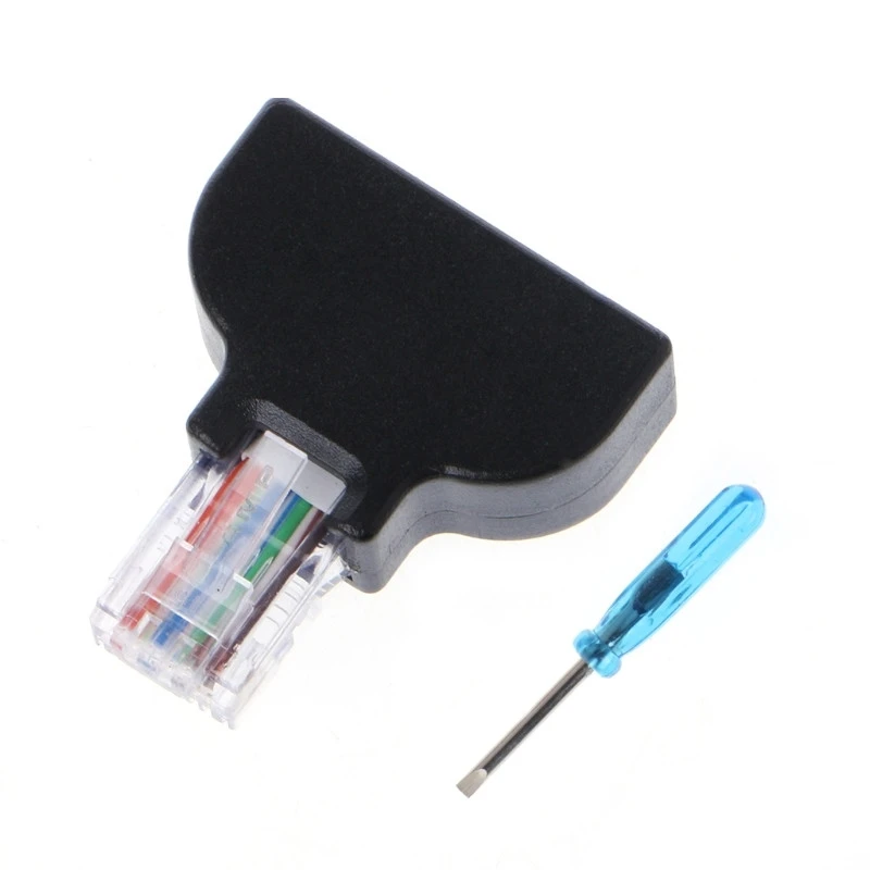 Переходник со штекера Ethernet RJ45 на 8-контактный винтовой разъем AV для камеры
