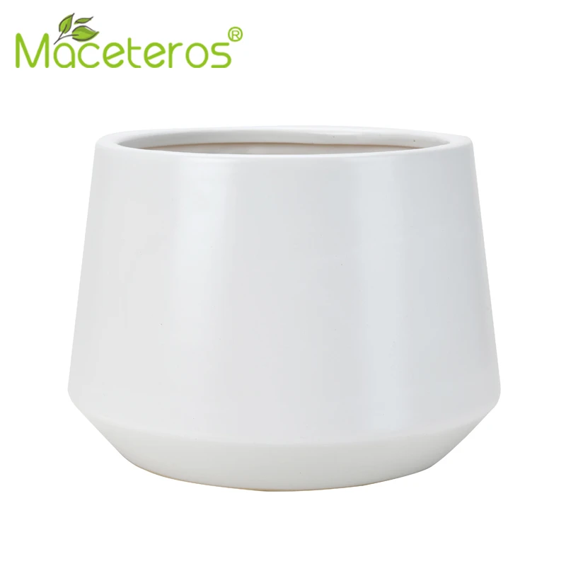 Простой геометрический матовый цветочный горшок разноцветный керамический