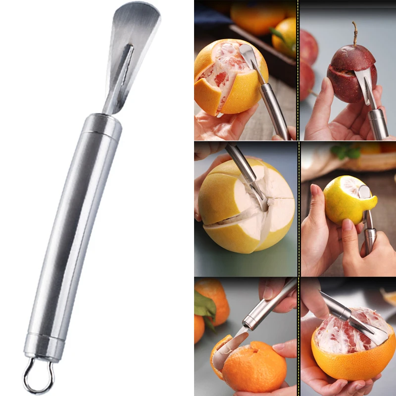 

New Stainless Orange Peeler Opener Lemon Cutter Fruit Peel Remover Tool Grapefruit Slicer Orange Peeler-35