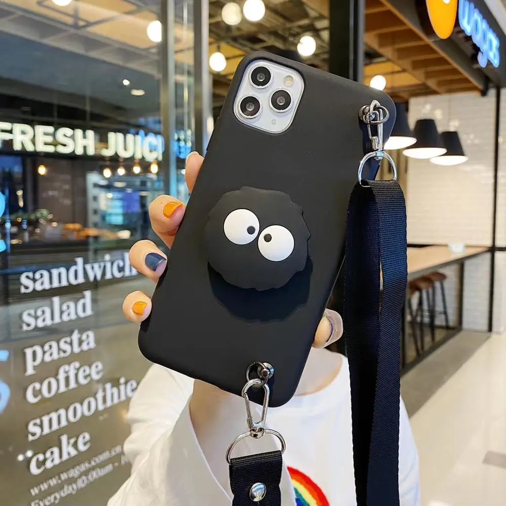 3D Cartoon Cute Funny faceless man Doll Strap ring Soft silicon case for iphone 13 Pro 12 7 8 plus 11 Pro MAX X XS 14 3D Cover
