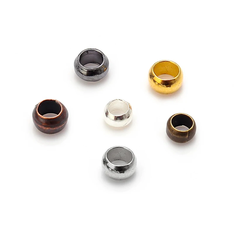 

200pcs/Lot Positioning Beads Copper Ball Crimp End Beads Stopper Spacer Beads For Jewelry Making Findings DIY Bracelet Supplies