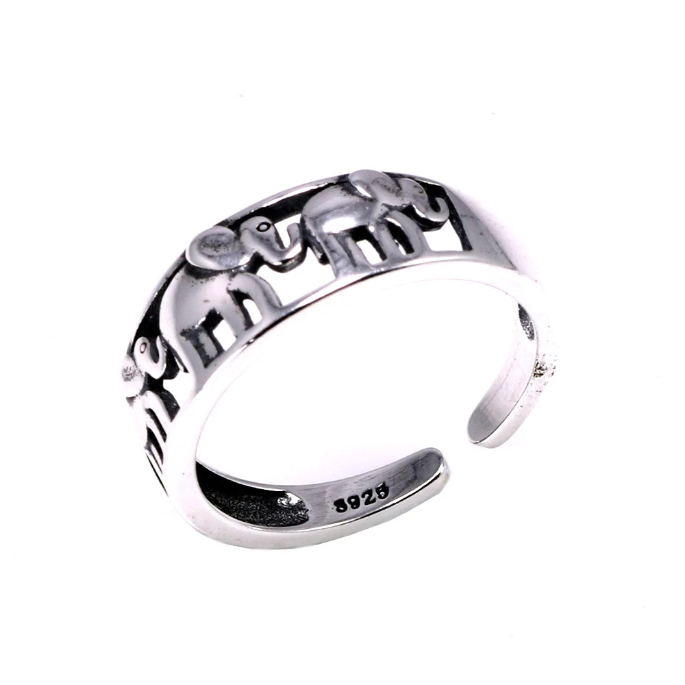 Женское Открытое кольцо с 3 слонами маленькое открытое ювелирное изделие из