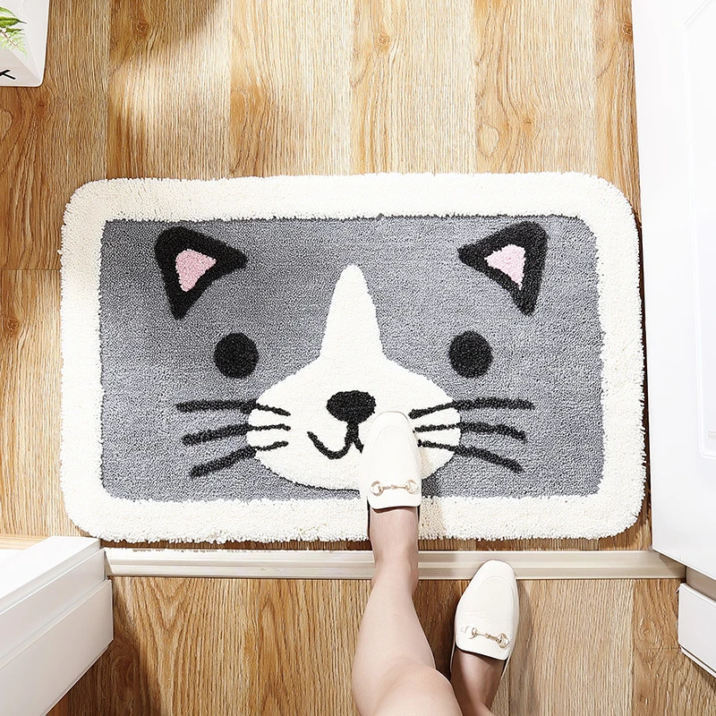 

Cartoon Animals Jacquard Floor Mats Home Bathroom Entrance Bedroom Kitchen Non-Slip Mat Absorbent Foot Rug Bedroom Carpets