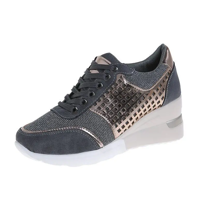 2021 Spring Women Tennis Shoes Sneakers Mesh Gym Sports Feminino Tenis De Mujer Non-Sip Fitness Trainers Shiny Gold Chaussures