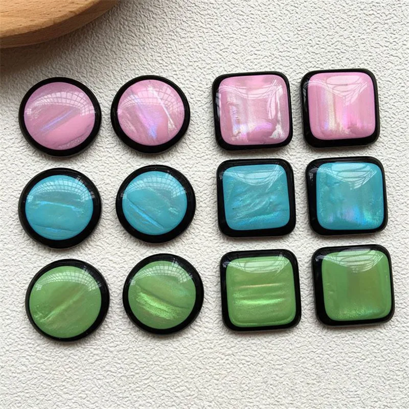 

New style 50pcs/lot 20mm color Imitation shell geometry rounds/square shape resin flatback beads diy jewelry earring accessory