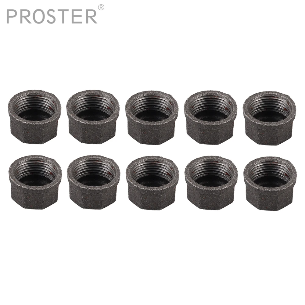 

Proster 10Pcs Threaded Iron Pipe Fittings 3/4" 1/2" Malleable Cast Iron Anti-rust for BSP Threaded Pipes