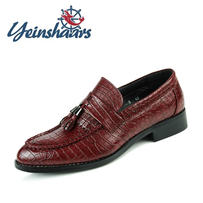 Мужские классические деловые туфли туфли-оксфорды с крокодиловым узором без