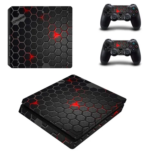 Синий Синий, белый, серебристый металл PS4 тонкий стикер кожи для sony playstation 4 консоль и контроллеры PS4 тонкий стикер кожи наклейка - Цвет: Синий
