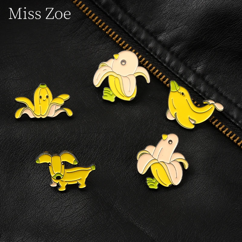 Эмалированная булавка в виде фруктов забавная утка дельфин осьминог животные